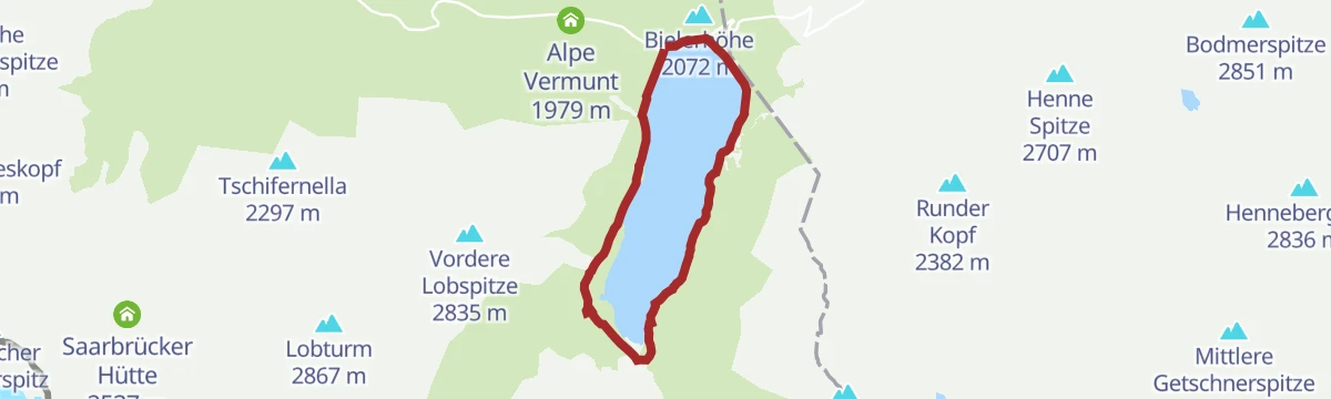 Route map: G.18 Rundwanderweg Silvretta-Stausee